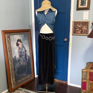 Black Maxi Skirt Velvet Blair